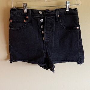 Levi’s Black Denim High-Waisted Shorts